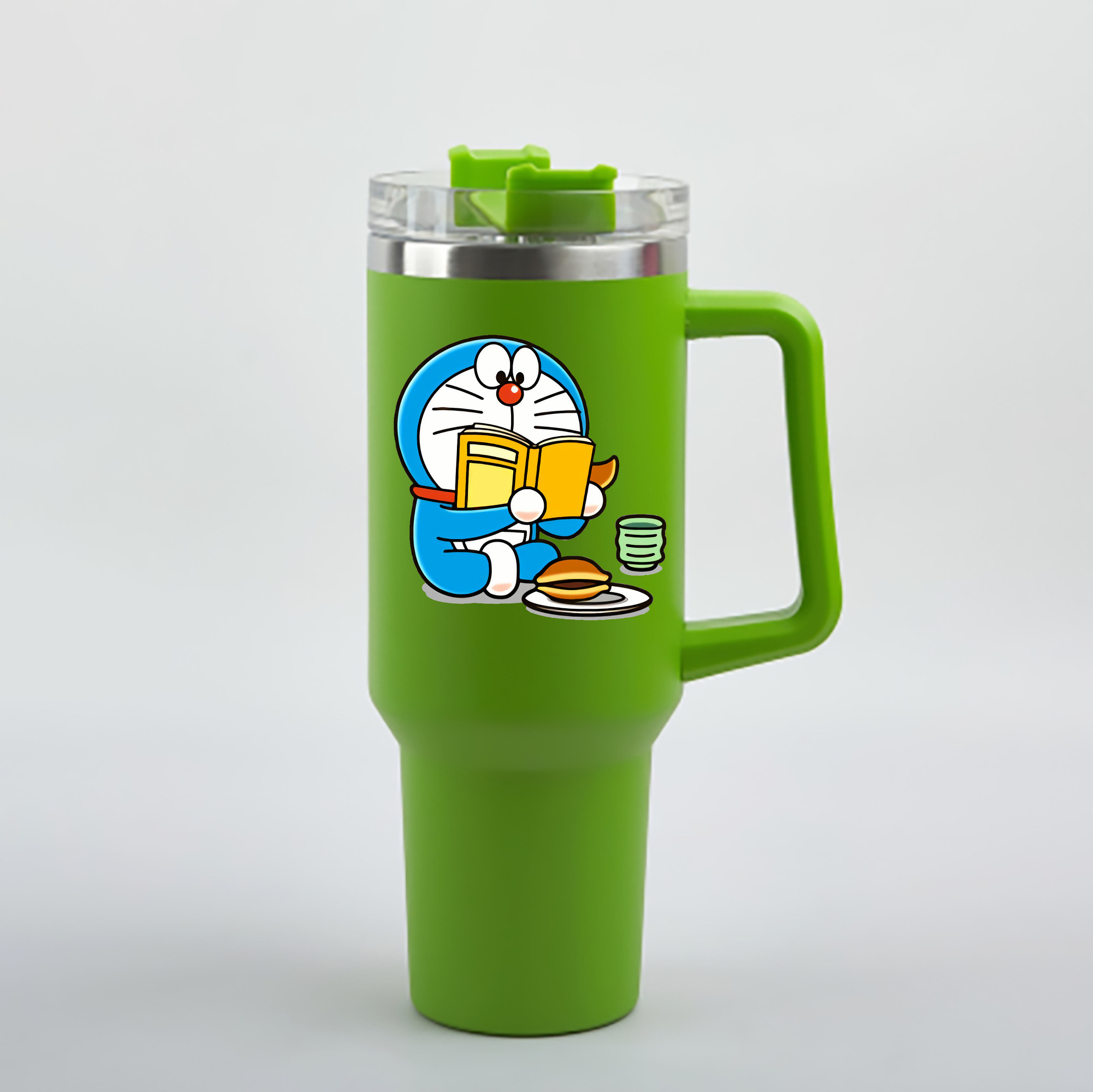 （画像用） ドラえもん Doraemon 1200mL車用タンブラー - クリスタルステッカー（プラスチックストロー付き）